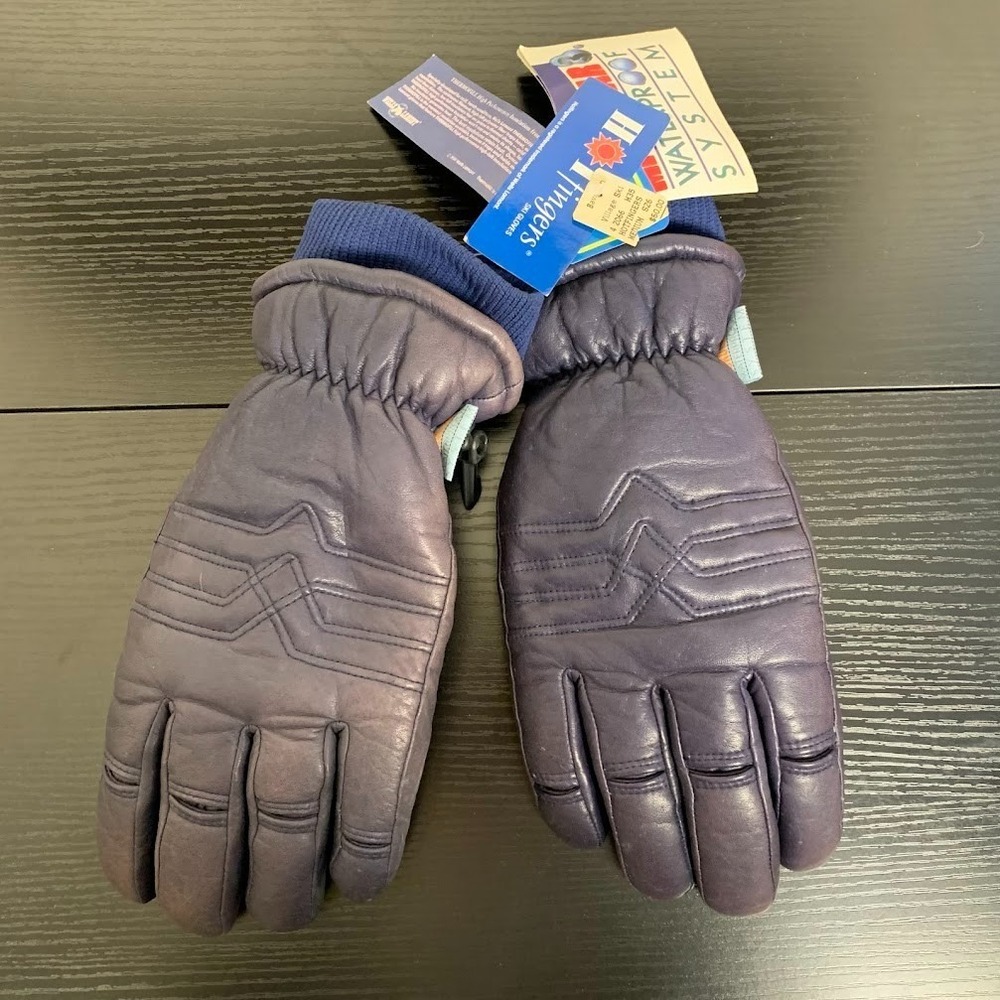 Vtg HotFingers Leather Ski Snow‎ Lined Gloves Winter Outdoor Men's Medium